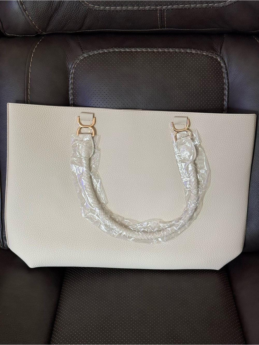 ULTA Beauty Cream Tote Bag w/ Gold Hardware | NWT Wrapped - Picture 2 of 7
